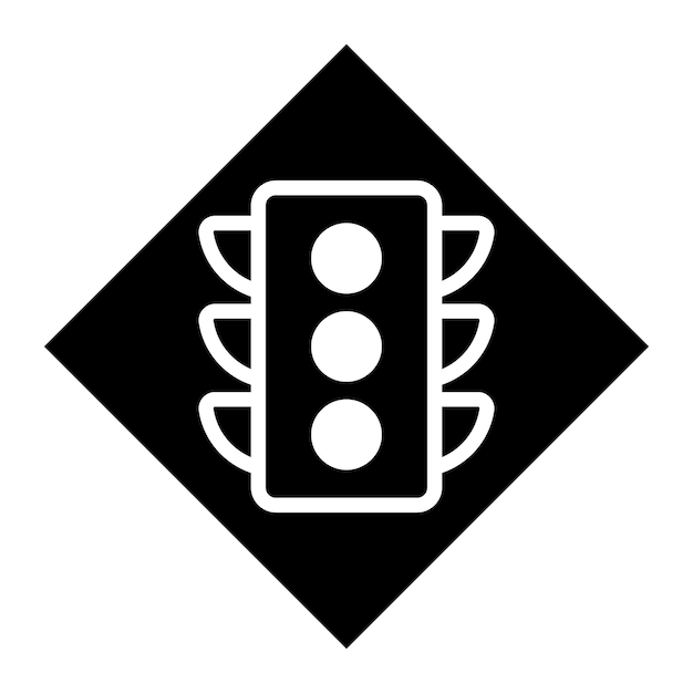 un letrero blanco y negro que dice luces de parada