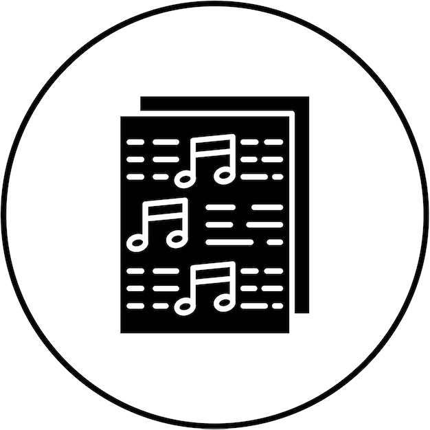 un letrero blanco y negro que dice música y música