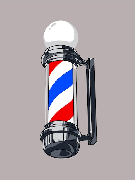El letrero clásico del palo del barbero - Icono de salón vintage y retro