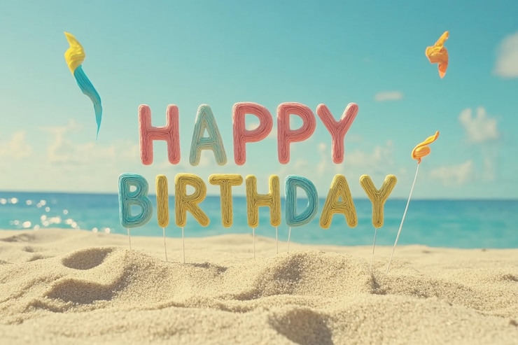 Vector un letrero de cumpleaños feliz que dice feliz cumpleaños en él