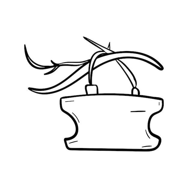 Letrero de doodle dibujado a mano en el icono de rama. boceto negro dibujado a mano. símbolo de signo. elemento de decoración. fondo blanco. aislado. diseño plano. ilustración vectorial.