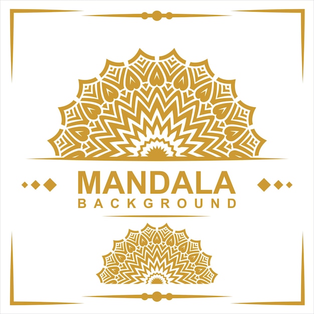 Un letrero dorado y blanco para un fondo de mandala.