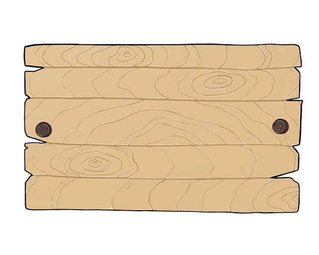 Letrero de madera clavado doodle dibujos animados lineales
