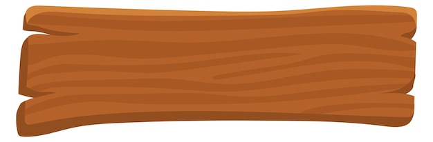 Letrero de madera Elemento del menú del juego Madera de dibujos animados aislada sobre fondo blanco
