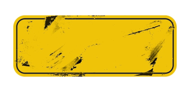 El letrero de metal amarillo grunge de época