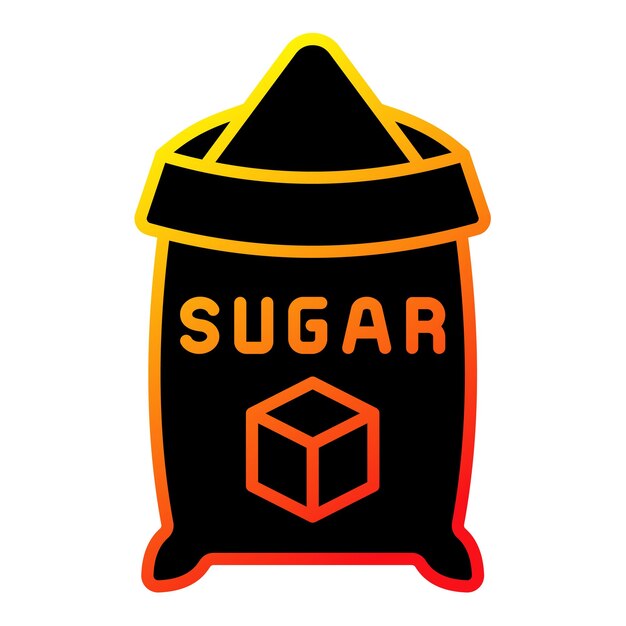un letrero negro y naranja que dice azúcar