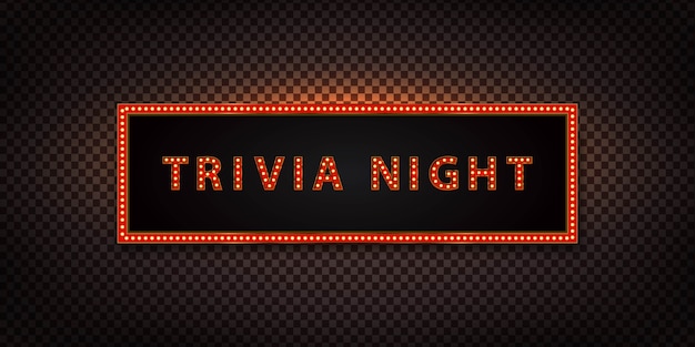 Letrero de neón aislado de la noche de trivia