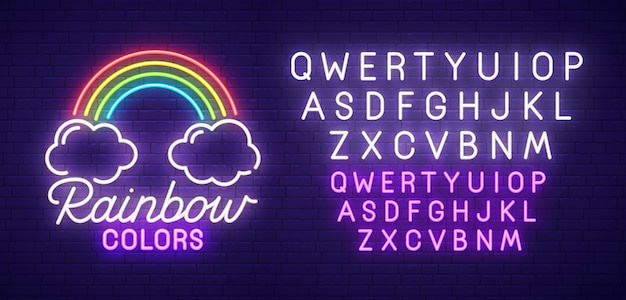 Letrero de neón del arco iris