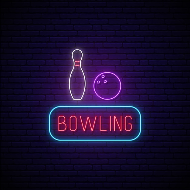 Letrero de neón de bolos.