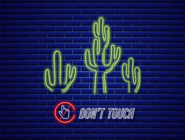 Letrero de neón de cactus