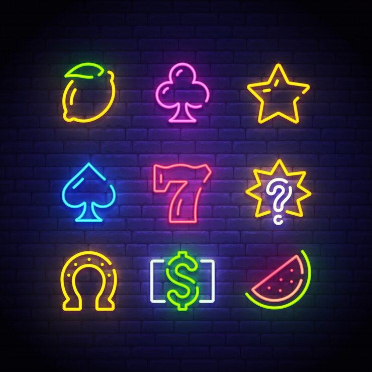 Vector letrero de neón del casino