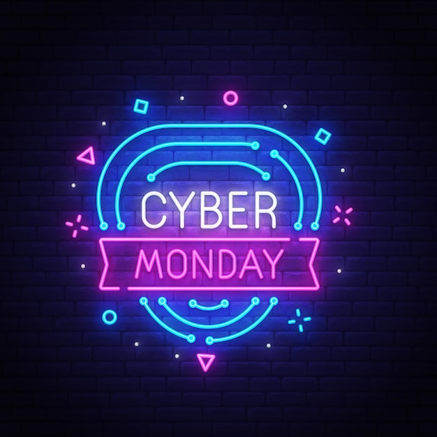 Letrero de neón cyber monday