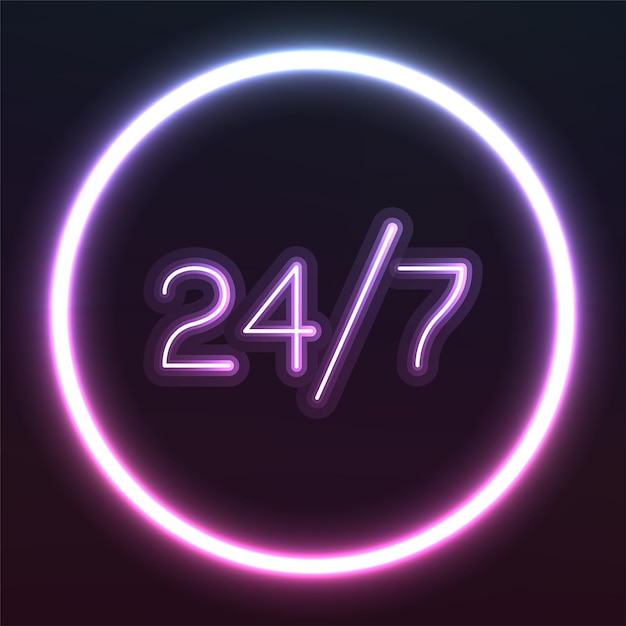 El letrero de neón funciona las 24 horas, los 7 días de la semana.