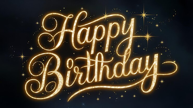 Vector un letrero de neón que dice feliz cumpleaños en letras amarillas