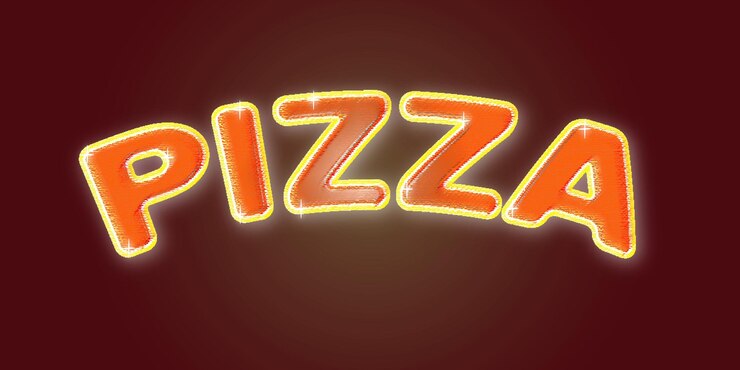 un letrero de neón que dice pizza en él