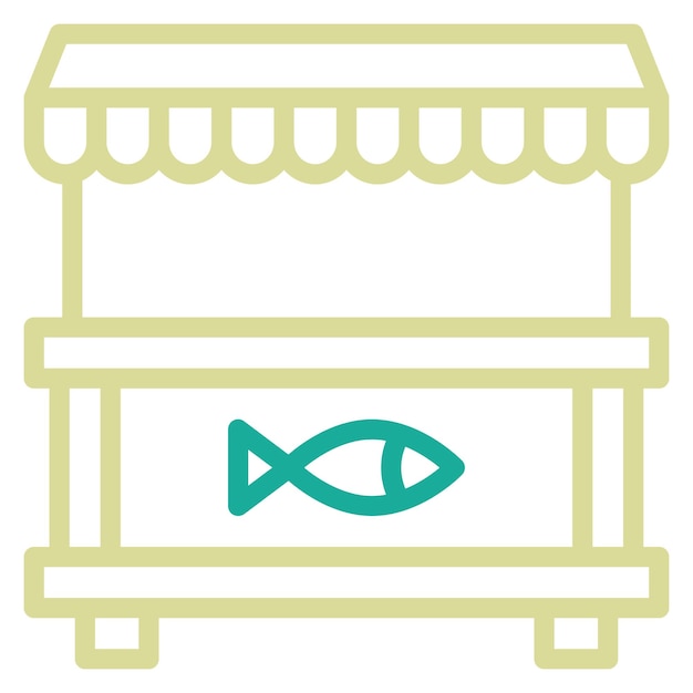 un letrero de pescado está por encima de un pescado en una tienda