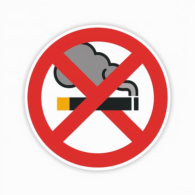 Vector un letrero de prohibición de fumar con un lestrero de prohibición de fumar