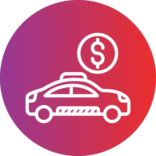 un letrero que dice dólar en rojo y púrpura