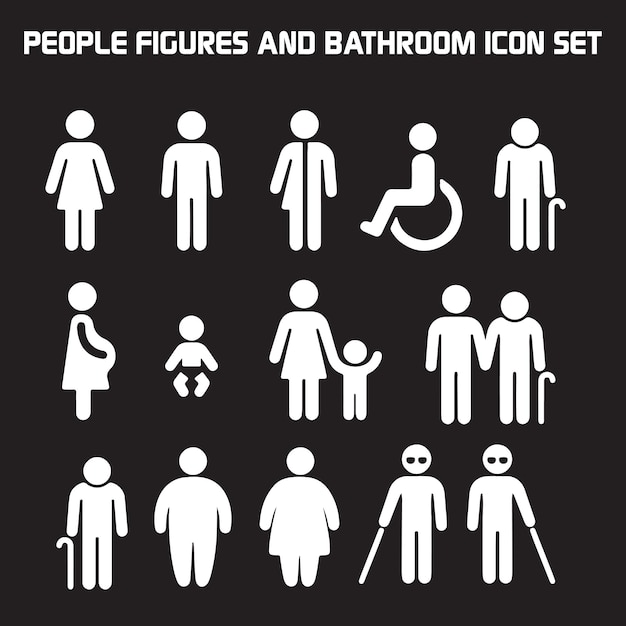 un letrero que dice figuras de personas y baños y un baño