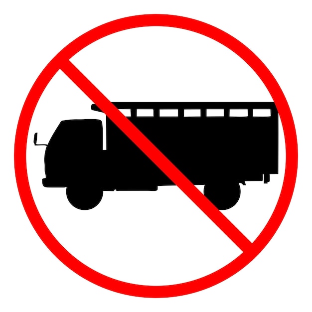 un letrero que dice que no hay camiones en él