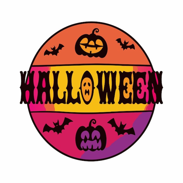 un letrero que dice que la pared de Halloween está en un fondo blanco