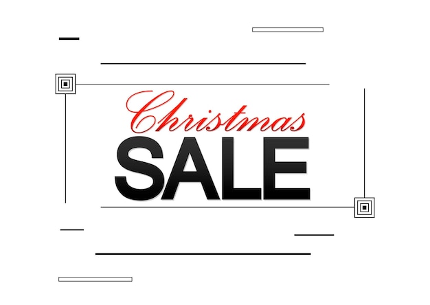 un letrero que dice venta de Navidad en blanco y negro