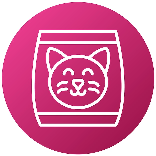 Vector un letrero rosa y blanco con una cabeza de gato en él