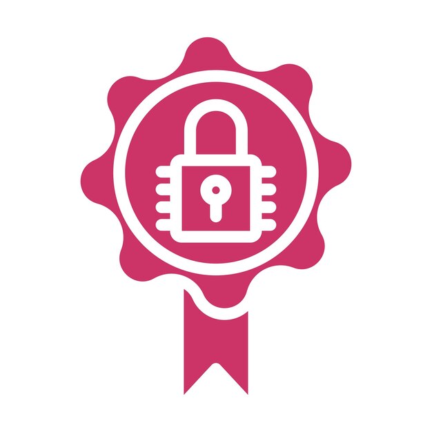 un letrero rosa con un candado y una cerradura en el medio