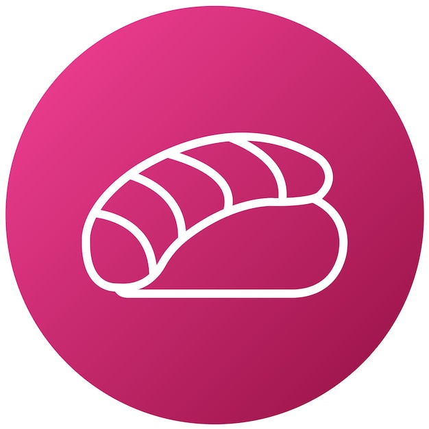 un letrero rosa con un contorno blanco de una baguette