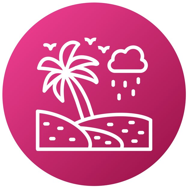 un letrero rosa con palma y nubes en el fondo
