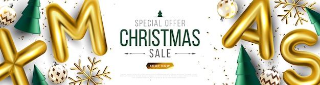 un letrero para la venta de Navidad con un árbol en el fondo
