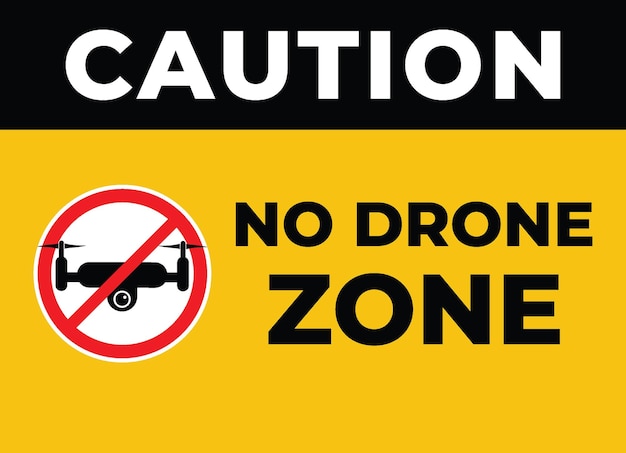 El letrero de la zona sin drones advierte de una zona restringida