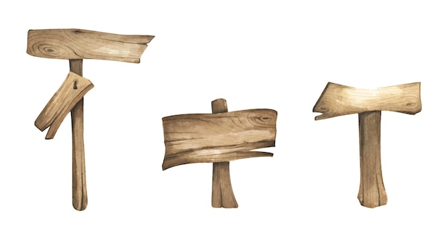 Letreros de madera de acuarela vacíos Tableros de tablones de pancartas de madera en blanco