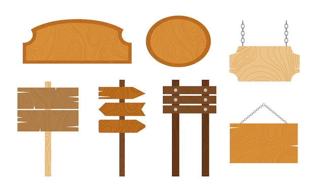 Vector letreros de madera y letreros ilustración vectorial