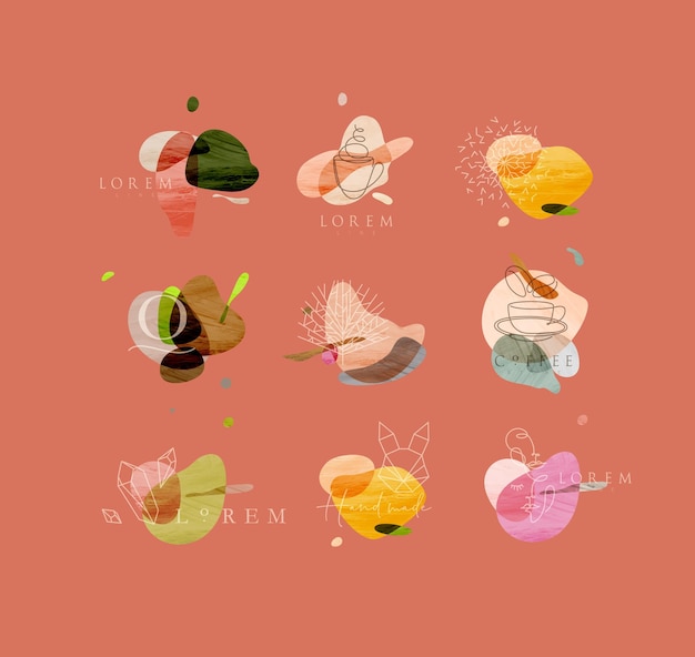 Letreros modernos de colores vívidos