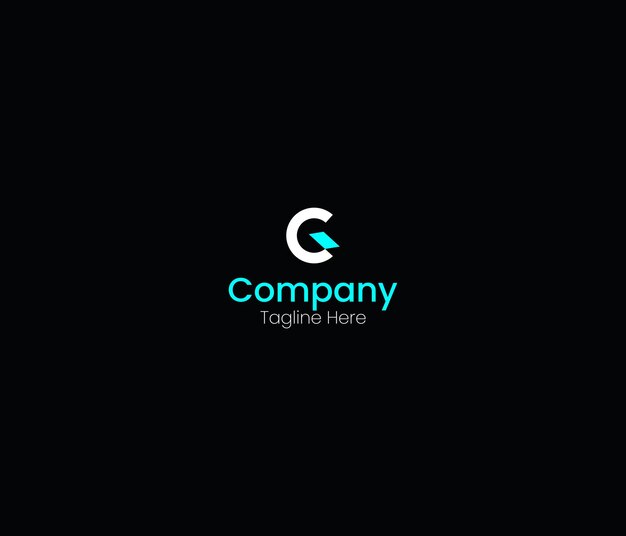 Letter G or CG Logo Design with Black background