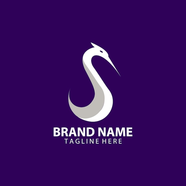 letter S stork logo design vector