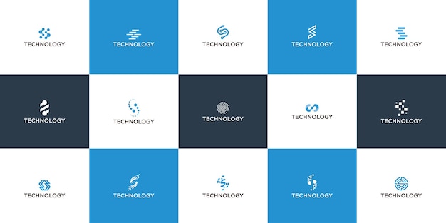 Letter S Technology logo branding empresarial moderno para empresa digital Vector Premium
