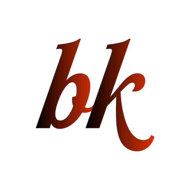 lettering bk initials typography monogram logo brand symbol script calligraphy