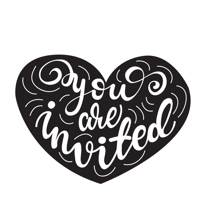 Vector lettering estás invitado. ilustración vectorial