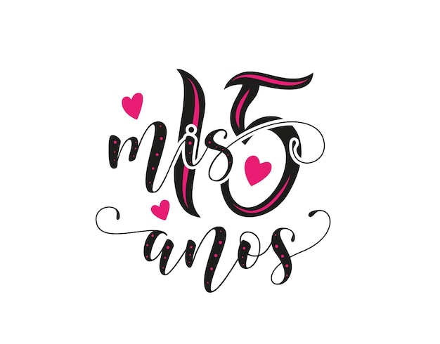 Lettering para fiesta de Quinceañera Mis 15 años