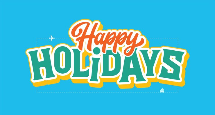 Vector lettering happy holidays vector calligraphy design, utilizable para pancartas, postales, papel tapiz, regalos