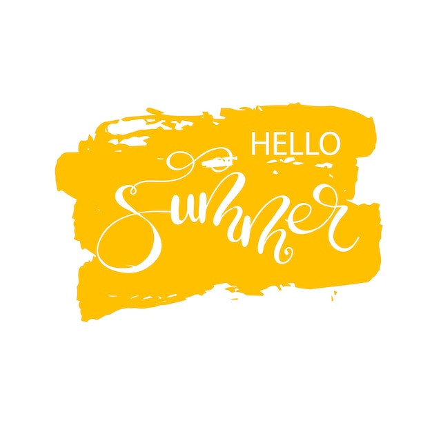 Vector lettering hello summer. ilustración vectorial