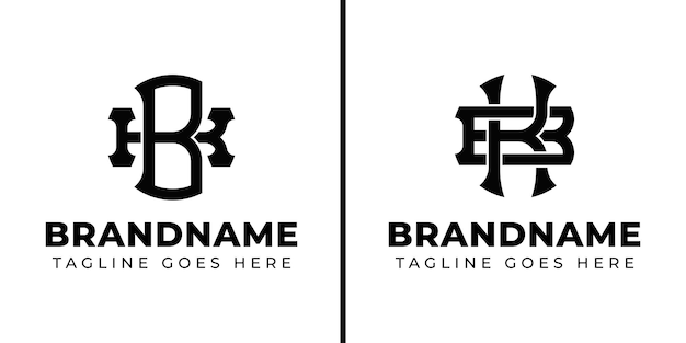 Letters BK and KB Monogram Logo suitable for business with KB or BK initials