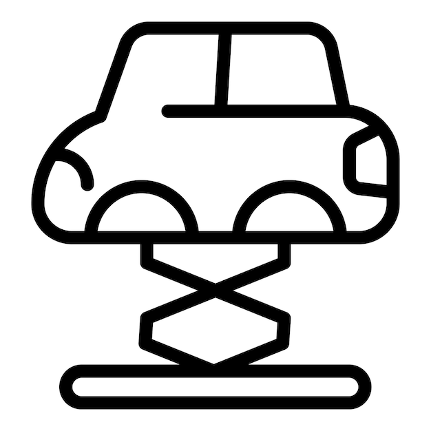 Levantamiento de automóviles en elevador hidráulico para la reparación