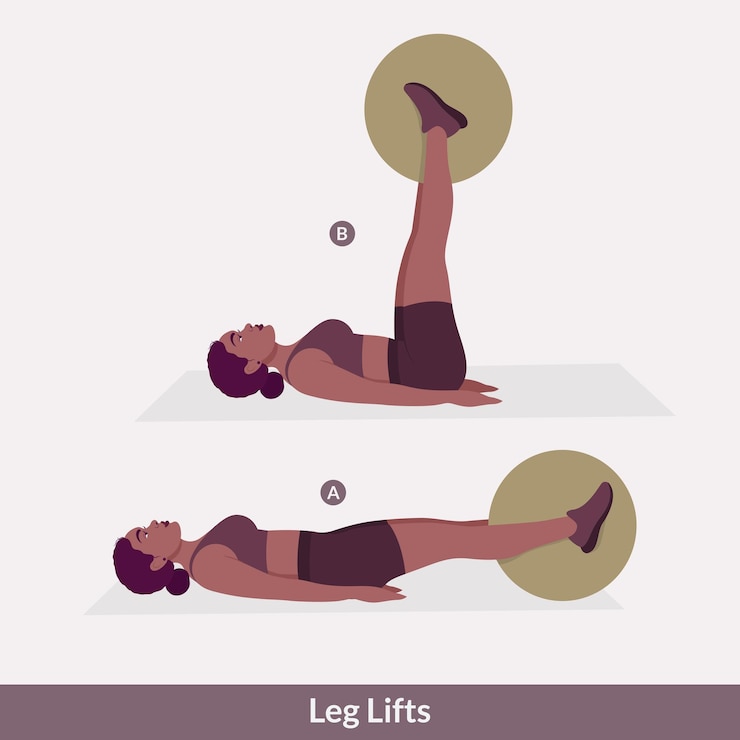 Vector levantamientos de piernas ejercicio ejercicio femenino ejercicio físico aeróbico y ejercicios