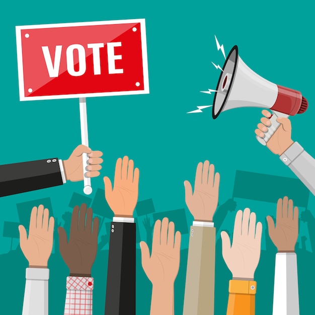 Levantó las manos. La gente vota manos.