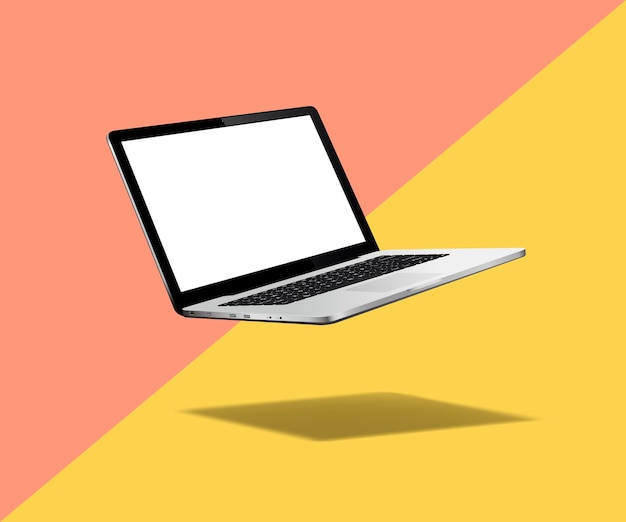 Levitation laptop mockup