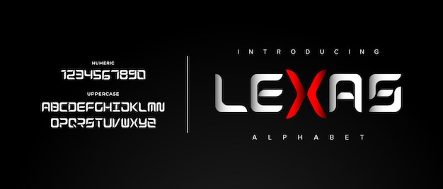 Lexus creativo simple fuente de alfabeto urbano moderno abstract futurista digital logotipo música deporte