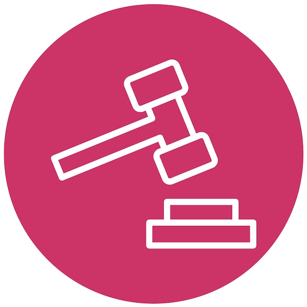 Ley de diseño vectorial Estilo del icono del martillo